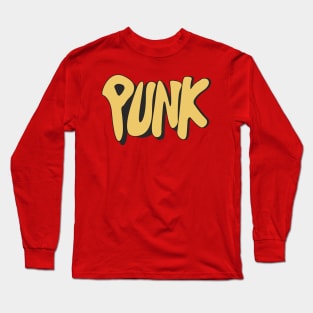 Yellow Punk Text Long Sleeve T-Shirt